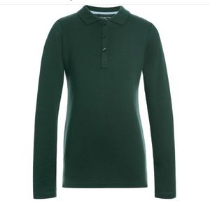 TWO Tommy Hilfiger School Uniform Green Long Sleeve Shirts - Girls LG 12/14